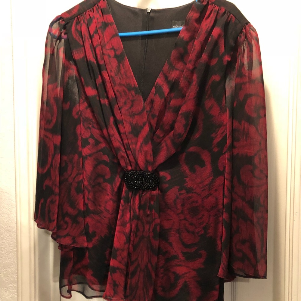 Women’s red & black blouse